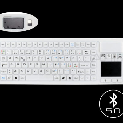 RS-419BT Bluetooth 5.0 Medical Grade Silicone Washable Keyboard with TouchPad