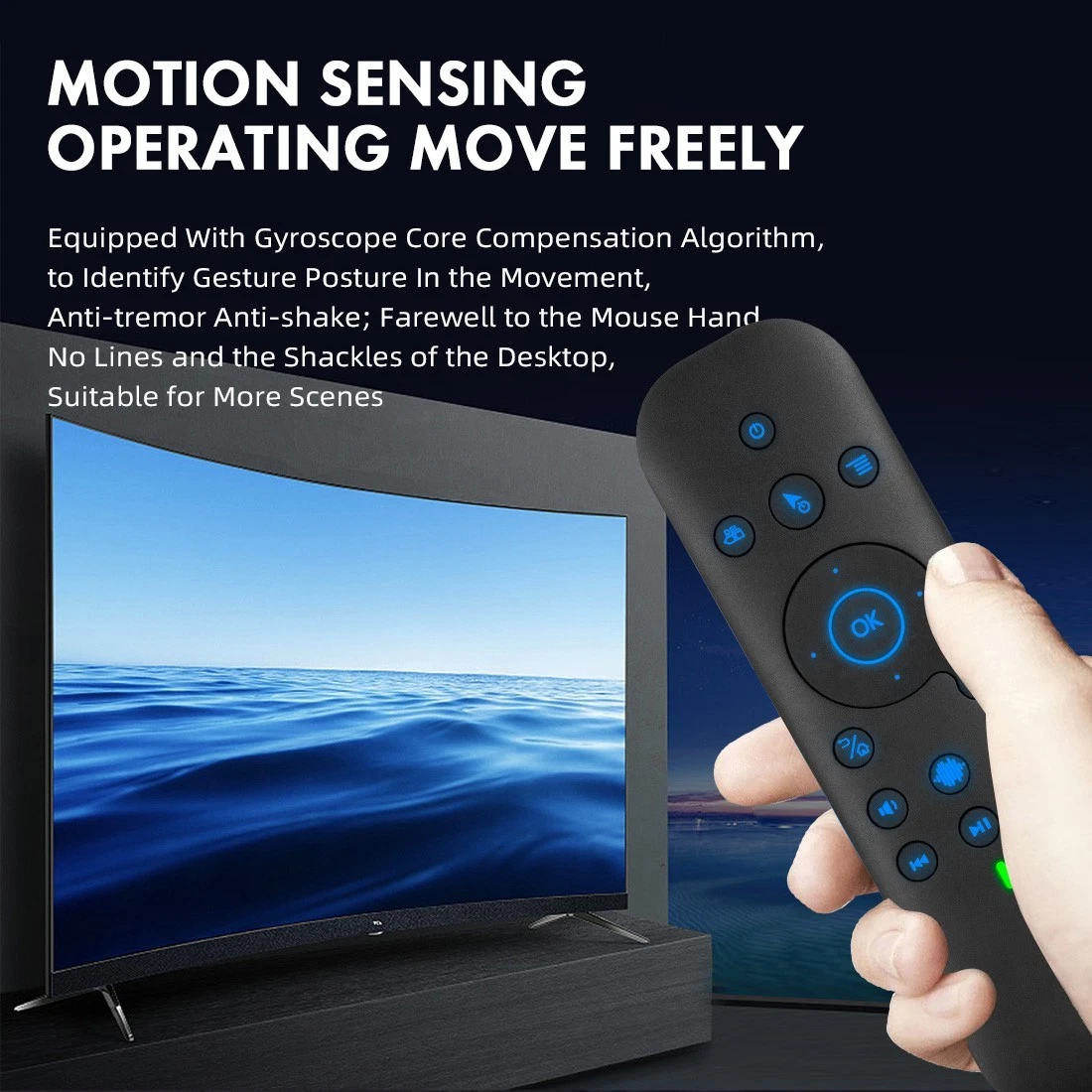 RS60S Bluetooth 2.4G Remote Keyboard for TV