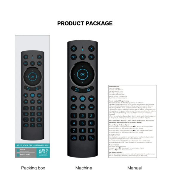 Bluetooth Dual Mode Universal Remote Control with numerical buttons