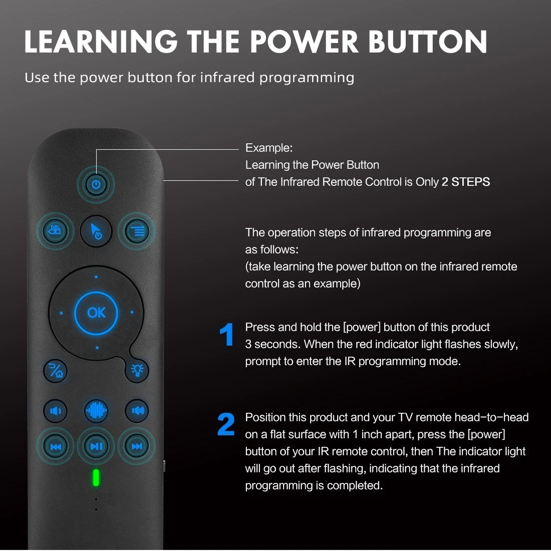 Bluetooth 2.4G Remote Keyboard w/ Air Mouse Touchpad, Voice and backlight
