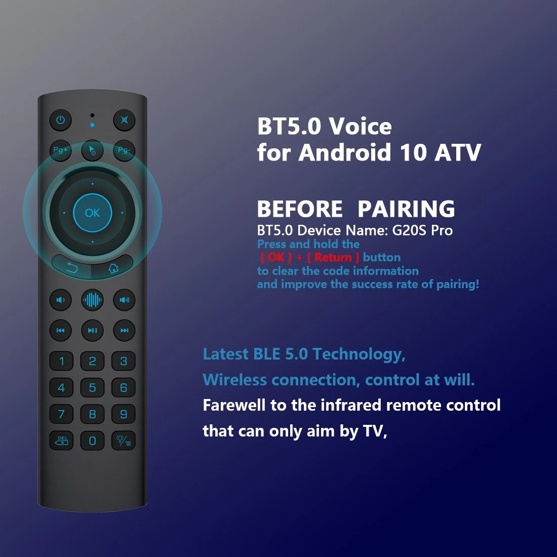 Bluetooth Dual Mode Universal Remote Control with RF